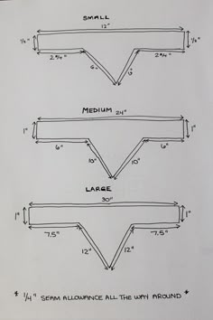 the diagram shows how to measure an object with different heights and widths for each piece