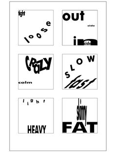 four black and white images with the words eat out, slow down, i can't