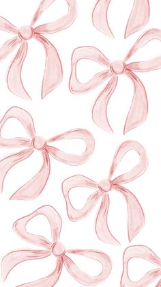 a drawing of pink bows on a white background