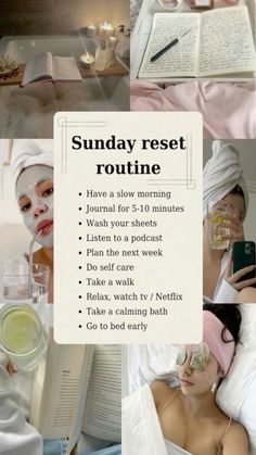 Reset Sunday, Sunday Rest, Sunday Reset, Sunday Routine, Routine Checklist, Practicing Self Love, Vie Motivation