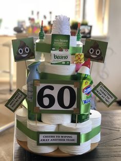 a cake made to look like a number 60