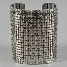 Features: - 100% Authentic PACO RABANNE. - Metal disco mesh wide cuff bracelet. - Signed PACO RABANNE. - Silver tone hardware. - Excellent vintage condition. Measurements: Height: 2.75 inches (7 cm) Length: 6.53 inches (16.6 cm) including opening **This bracelet will be shipped via Priority Shipping with tracking number. Please convo me for any queries and additional photos. Thank you for visiting. Other Fees that buyers need to know: Please make sure you know and understand the laws in your cou Layered Choker Necklace, Bijoux Art Nouveau, Layered Chokers, Wide Cuff Bracelets, Jeweled Earrings, Wide Cuff, Paco Rabanne, Gorgeous Bracelet, Multi Layering