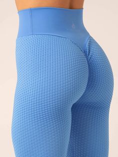 Flaunt your hard-earned curves in our Honeycomb Scrunch Seamless Leggings. With that seamless feeling you already know and love, the lightweight honeycomb fabric offers freedom of movement from back squats to brunch spots. The compression waistband provides maximum comfort and support during your workouts.  High waisted compression fabric for extra support Squat Proof with new stretch scrunch bum to accentuate your curves No front seam Inner leg seam: 54cm  Recommended for Training.

Model is 167cm tall. She usually wears a size S and is wearing a size S. Her waist measures 68cm and her hips measure 91cm.

Waistband: 80% Polyamide/20% Spandex
Main: 92% Nylon/8% Spandex Breathable Nylon Blue Yoga Pants, Blue Breathable Nylon Yoga Pants, Breathable Seamless Bottoms For Pilates, Breathable Blue Nylon Yoga Pants, Seamless Breathable Bottoms For Pilates, Breathable Seamless Pilates Bottoms, Stretch Mesh Seamless Bottoms, Seamless Stretch Mesh Bottoms, Breathable Mesh Stretch Bottoms For Yoga