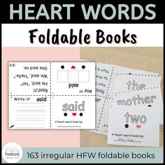 two printable book covers with the words foldable books in black and white on them