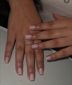 Pink Nail Inspo, Hippie Nails, French Manicure Nails, Simple Gel Nails, Girly Acrylic Nails, Work Nails, Short Square Acrylic Nails, Short Acrylic Nails Designs