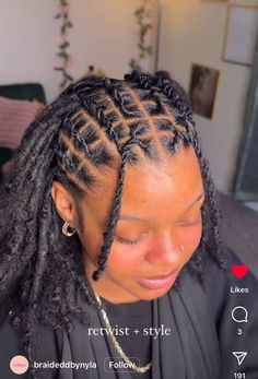 Different Types Of Natural Locs Black Women, Cute Hairstyles For Short Dreads, Locs Flat Twist Style, Back To School Dreadlock Hairstyles, Low Maintenance Loc Styles, Rubber Band Loc Styles, Cute Dreads Hairstyles Black Women, Loc Styles Down, Woman Dreadlock Styles