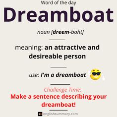 a poster with the words dreamboat and an image of a smiley face on it