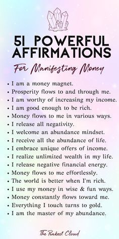 the five powerful affirmations for managing money