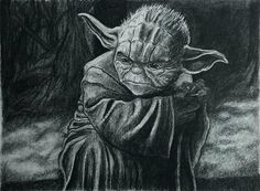 a drawing of yoda from star wars