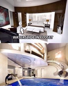 there are two pictures that show the inside of a house and what it looks like