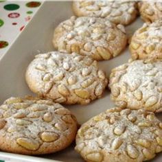 a box full of cookies sitting on top of a table