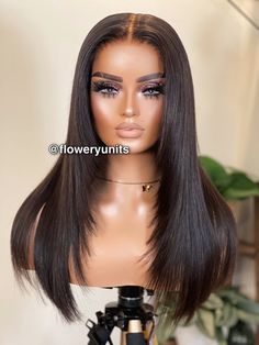 Lily – Flowery Units Best Human Hair Wigs, Middle Part Hairstyles, Long Hair Wigs, Glueless Wig, Layered Haircut, Human Virgin Hair, Middle Part, Straight Human Hair, Straight Wig