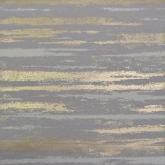 an abstract painting with gold and grey stripes on the wall, as if it were painted