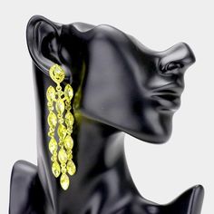 Marquise Yellow Crystal Drop Evening Earrings Evening Earrings, Crystal Drop, Pierced Earrings, Earings Piercings, Sparkle, Statue, Crystals, Yellow