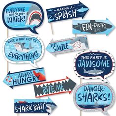 shark themed party photo booth props