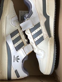 Unboxed forum 84 low sneakers by Adidas. Adidas Shoes Velcro, Adidas Y2k Shoes, Adidas Forum Gray, Adiddas Girl, Cool Sneakers Outfit, Shoes For Women Adidas, Adidas Shoes Women Aesthetic, Adidas Shoes Forum