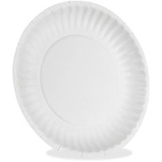 a white paper plate on a white background