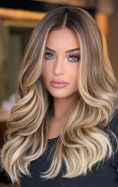 50+ Trendy Hair Colour For Every Women : Cream Coffee Blonde Balayage Special Occasion Hairstyles, Blonde Hair Inspiration, Hair Color Highlights, Spring Hairstyles, Balayage Highlights, Long Blonde Hair, Hair Color Trends