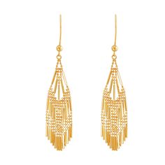 These earrings feature 10K yellow gold beading in a stunning multirow dangle design. They add a touch of unique style to any outfit. | Beaded Dangle Earrings | 10K Yellow Gold | Size 15.00mm | Helzberg Diamonds Elegant Gold Beads Jewelry For Evening, Elegant Gold Beaded Jewelry For Evening, Elegant Gold Beads Drop Earrings, Gold Beaded Drop Earrings For Formal Occasions, Elegant Gold Beaded Drop Earrings, Gold Dangling Beads Earrings For Evening, Gold Earrings With Dangling Beads For Evening, Yellow Gold Long Drop Earrings With Dangling Beads, Elegant Long Drop Beaded Earrings