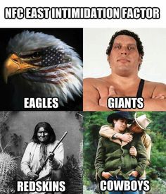 four different pictures with the same caption for each man in front of an eagle