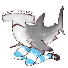 a drawing of a shark on the ground