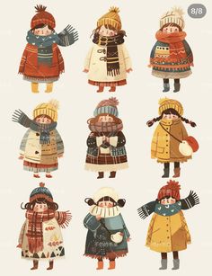 children in winter coats and hats are standing together