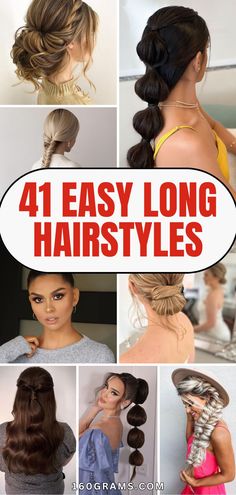 Save this pin for 41 easy hairstyles for long hair that are simple yet chic! Find your next go-to style with these effortless and trendy looks. #LongHairStyles #FashionBlog #HairInspo Quick Hairdos For Long Hair, Hairstyles For Everyday Easy, Quick Easy Long Hair Styles, Easy Daily Hairstyles For Long Hair, Easy Hairstyles For Long Hair Tutorial, Long Hair Dos Easy, Simple Easy Hairstyles For Long Hair, Cute Fall Hairstyles For Long Hair, Easy Elegant Hairstyles For Long Hair