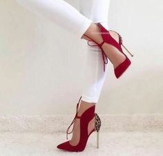 Shoes Heels Classy, Red High Heels, Heels Classy, Fancy Shoes, Red High, Gorgeous Shoes, Fashion High Heels