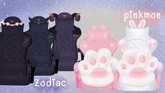 some kind of animal themed car seat covers with the word pinkmoe on it