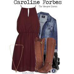 Tvd Outfits, Caroline Forbes Outfits, Mode Rockabilly, Vampire Diaries Outfits, Caroline Forbes, Casual School Outfits, Fandom Outfits, Character Outfits, Teen Fashion Outfits