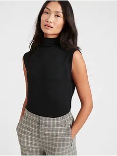 Women's T-Shirts & Tees | Banana Republic Mock Neck Tank, Women's T Shirts, Cozy Knits, Mock Neck, Banana Republic, Tee Shirts, Turtle Neck, Relaxed Fit, T Shirts For Women