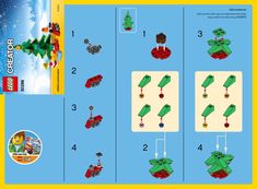 the instructions for how to make a lego christmas tree