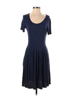 Unbranded Casual Dress Size: Small Blue Dresses - used. No Fabric Content, DropWaist, Scoop Neck, Knee Length, Short Sleeve | Casual Dress - DropWaist: Blue Dresses - Used - Size Small Blue Casual Dress, Blue Dress Casual, Drop Waist, Casual Dresses For Women, Blue Dresses, Knee Length, Casual Dress, Scoop Neck, Casual Dresses