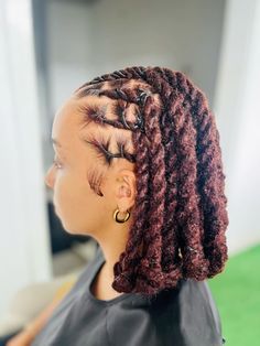 Graduation Loc Hairstyles With Cap, Two Strand Loc Styles For Women, Two Strand Twist Locs, Loc Knots, Dreads Short Hair, Cornrow Hairstyle, Dreads Styles For Women