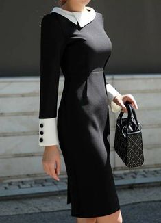 Black Work Dresses, Elegant Casual Dress, Moda Vintage, Ladies Dress Design, Classy Dress, Buy Dress, Women's Fashion Dresses