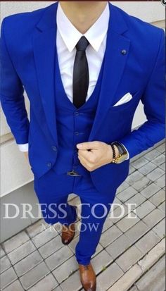 Royal Blue Suit Men, Prom Suit Outfits, Royal Blue Tux, Outfits For Groom, Marriage Suits, Blue Tux, Suits Groom, Wedding Outfits For Groom, Prom Suit