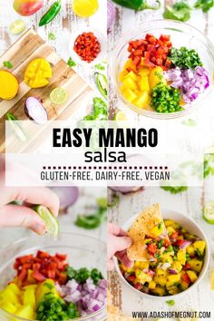 this easy mango salsa is the perfect way to use up those fresh fruit and veggies