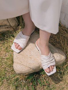 Editor's NotesThese classy sandals are perfect to dress up or down on a summer day or night- Slide slippers- Chinched detail instep- Square open toe - Latex insole for extra comfort- Elegant look perfect for any occasionMeasurements(in.)- Size: KR225mm- KR255mm (US 5.5 - US 8.5) - Heel Height: 1 inComposition & Care- Recycled Cowskin- Keep away from direct sunlight and moisture- Store in a dust bag or in a cool and dark area when not using - Avoid wearing in extreme conditions Classy Sandals, Slide Slippers, Summer Day, Men Shoes Size, Slide Slipper, Mens Bottom, Women's Shoes Sandals, Open Toe, Shoes Sandals