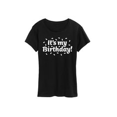 She will love showing off her style with this Women's It's My Birthday Graphic Tee. FEATURES Short sleeves CrewneckFABRIC & CARE Solid Color: Cotton ; Heather Colors: Cotton/Polyester Machine wash Imported Size: Xxl. Color: Black. Gender: female. Age Group: adult. Black Graphic Print Sweatshirt For Birthday, It’s My Birthday Black Shirt, Birthday Graphic, It's My Birthday, How To Show Love, Its My Birthday, My Birthday, Her Style, Fabric Care