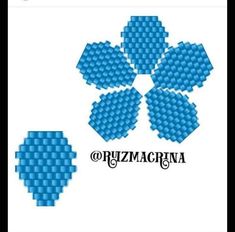 an image of some blue squares in the shape of flowers on top of each other