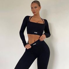 Co Ord Suit, Bo Tee, Sporty Leggings, Lace Bra Set, Strap Crop Top, Gym Outfits, Korean Casual, Letter Embroidery, Activewear Sets