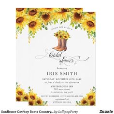 sunflower wheelbarrow country bridal shower party