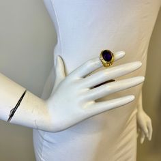 Susan Berman 18K Gold Ring with Carved Intaglio Amethyst and Diamonds (includes appraisal, Value: $8,500) Designer = Susan Berman Size = 5 Material = 18K Gold Gemstone = Amethyst/Diamond Condition = Excellent Class = Premier Location: Wilmette Item Number: 11405-1212 Item ID: 278783 Category: Ring Luxury Amethyst Cabochon Ring For Formal Occasions, Luxury Formal Cabochon Amethyst Ring, Luxury Formal Amethyst Cabochon Ring, Luxury Purple Amethyst Cabochon Ring, Luxury Purple Cabochon Amethyst Ring, Designer Oval Gemstone Rings, Luxury Amethyst Cabochon Ring, Elegant Amethyst Cabochon Ring, Formal Purple Cabochon Amethyst Ring