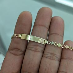 14kt Real Gold Tricolor Id Bracelet Heart Style Link 1.1 Inch Long Id Plate 5.7mm Wide 4.1mm Heart Link Wide 6 Inch Total Length Good Size For Kids Weight 3.97 Gm 100% Authentic Gold Not A Gold Filled Or Not A Gold Plated Never Change Color Or Never Fade Never Tarnish Comes In A Gift Box Authentic Gold, Kids Accessories Jewelry, Bracelet Heart, Id Bracelets, Never Fade, Never Change, Heart Bracelet, Tri Color, Real Gold