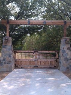 an image of a wooden gate in the park