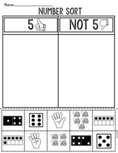 the number sort worksheet for numbers 5 and 6