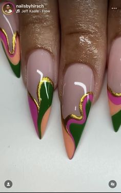 1960 Nails, Colombia Nails Design, Havana Nails, African Nails Design Black Women, Simple Tropical Nails, Olive Nails Design, Jamaica Nails Vacations, Jamaica Inspired Nails, Colombian Nails