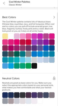 the color guide for all kinds of paint colors on an iphone screen, with text that reads