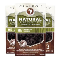 Fast Shipping On All Items 30 Days Money Guarantee Customer Support Excellent Service 100% Satisfaction Satisfaction Guaranteed Clairol Natural Instincts Semi-permanent Hair Dye For Men, M17 Brown Black Hair Specification Item model number 3614227346819 Color M17 Brown Black Is Discontinued By Manufacturer No Product Dimensions 2.27 x 3.6 x 6.35 inches; 8.64 ounces Country of Origin Mexico Product Benefits Hair Coloring, Nourishing Package Information Box Item Form Cream Size 3 Count (Pack of 1) 3.6 inches x 2.27 inches x 6.35 inches. Weight: 8.64 oz   Item Description LOOK GROWN UP, NOT GRAY: Use the Clairol Natural Instincts Semi-Permanent Hair Dye Kit for Men to blast away the gray A SURGE OF COLOR: Delivers brown black coloring that looks and feels natural NOURISHING INGREDIENTS: Made Hair Dye For Men, Brown Black Hair Color, Clairol Hair Color, Medium Brown Hair Color, Brown Black Hair, Clairol Natural, Clairol Natural Instincts, Dyed Hair Men, Semi Permanent Hair Dye