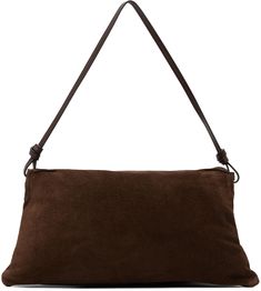 Suede shoulder bag in brown. · Knotted detailing at fixed shoulder strap · Logo embossed at back face · Zip closure · Zip pocket at interior · Suede lining · H7.75 x W15.5 x D6.25 Supplier color: Mahogany Staud Shoulder Bag For Everyday Use, Staud Rectangular Shoulder Bag With Removable Pouch, Staud Leather Bag, Luxury Staud Shoulder Bag With Removable Pouch, Staud Shoulder Bag With Removable Pouch For Daily Use, Staud Shoulder Bag For Travel, Staud Travel Shoulder Bag, Staud Tote Shoulder Bag For Travel, Staud Rectangular Bag For Everyday Use